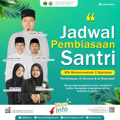 Jadwal Pembiasaan Santri