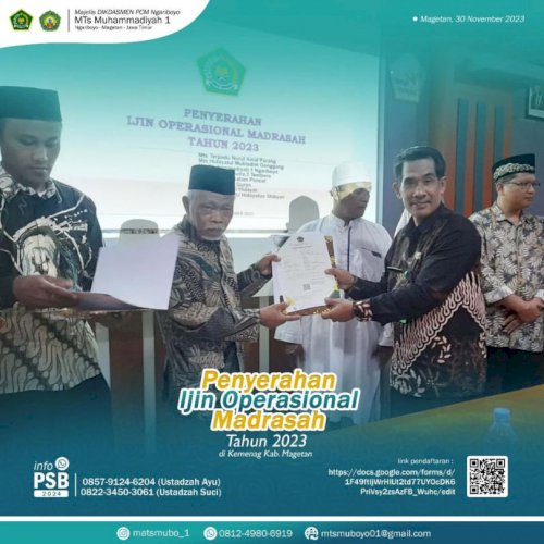 Penyerahan Ijin Operasional Madrasah Tahun 2023