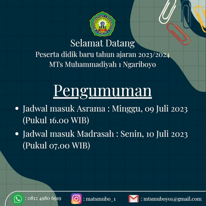 Selamat datang peserta didik baru tahun ajaran 2023/2024